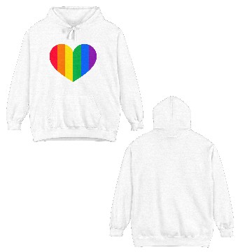 Discover Gay Pride Rainbow Heart Double Sided Hoodies