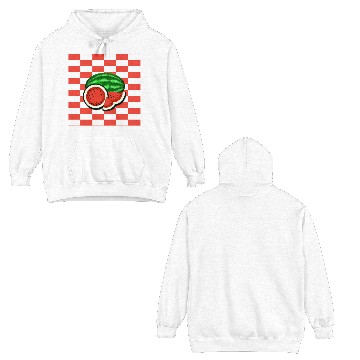 Discover Watermelon on Watermelon Pink Background Double Sided Hoodies