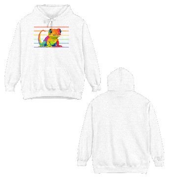 Discover Gay Pride Gecko Double Sided Hoodies