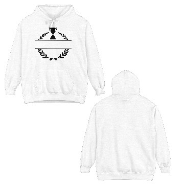 Discover Laurel wreath name banner with cup Double Sided Hoodies