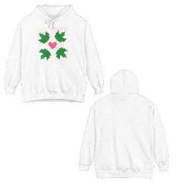 Discover Green Leaf Pink Heart Double Sided Hoodies