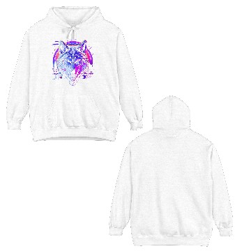 Discover Retro Rhythm Wolf Double Sided Hoodies