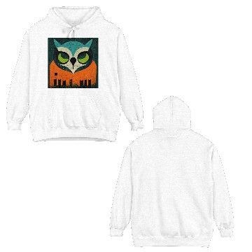 Discover Mod Owl: Teal-Headed Owl Double Sided Hoodies