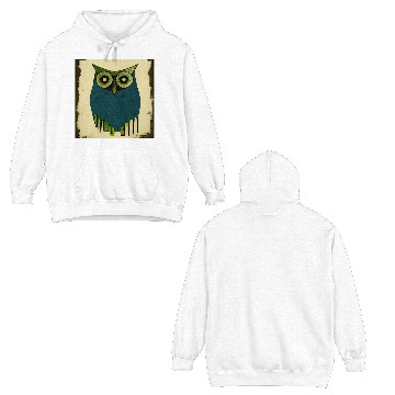 Discover Mod Owl: Woodcut Owl Double Sided Hoodies