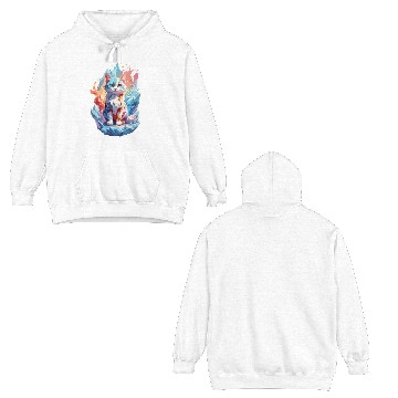 Discover Cute Crystal Fantasy Cat Design Double Sided Hoodies