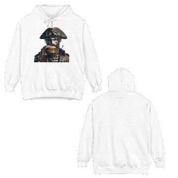 Discover Steampunk Pirate Eating Burger Double Sided Hoodies