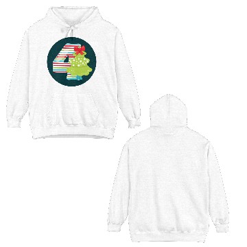 Discover 4th Christmas Tree Present - Number Four Double Sided Hoodies