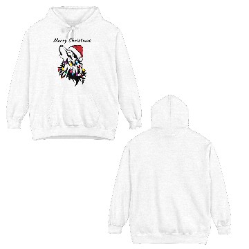 Discover Funny wolf with christmas lights Double Sided Hoodies