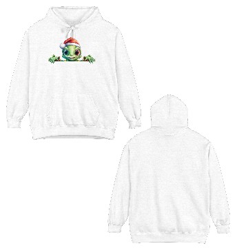 Discover Winter Frog in a Santa Hat Double Sided Hoodies