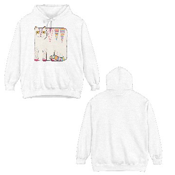 Discover White Loaf Cat Double Sided Hoodies