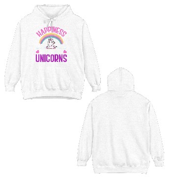 Discover Happiness Is Believing In Unicorns Double Sided Hoodies