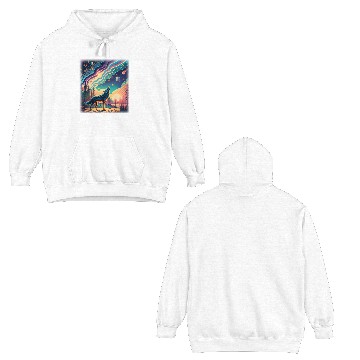 Discover Majestic Wolf Howling At The Eclipse Double Sided Hoodies