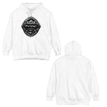 Discover SILVER BLACK PATIENCE TEXT AI GENERATED Double Sided Hoodies