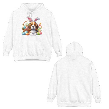 Discover Beagle with bunny ears and easter eggs Double Sided Hoodies