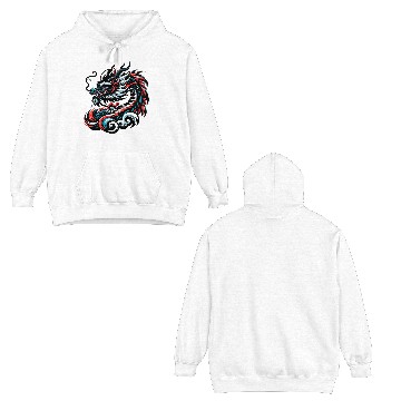 Discover Colorful Chinese Dragon Artwork Essentials Double Sided Hoodies