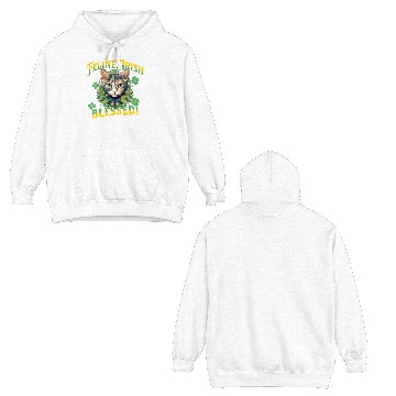 Discover FELINE IRISH BLESSED Feline Kitty Design Double Sided Hoodies