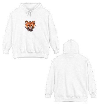 Discover Bold Tiger Stripes: Black and Orange Double Sided Hoodies