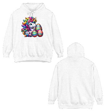 Discover Easter Unicorn & Colorful Eggs Double Sided Hoodies