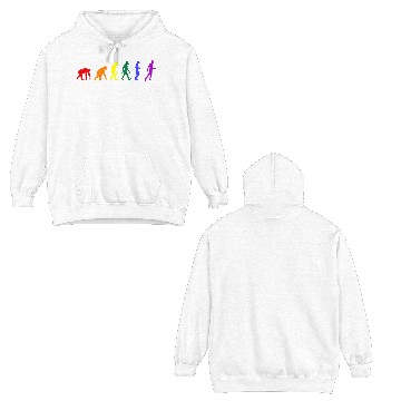 Discover Rainbow Evolution (White Outline) Double Sided Hoodies