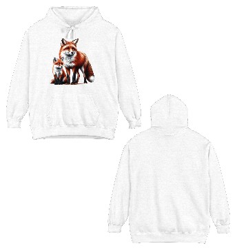 Discover Cub and Great Red Foxes Double Sided Hoodies