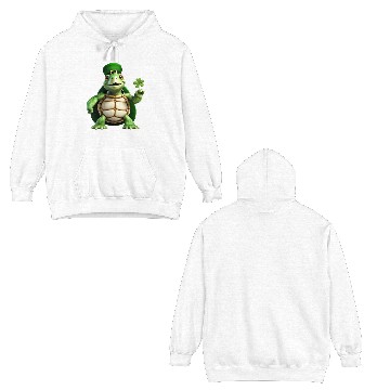 Discover Green turtle celebrating St. Patrick's Day. Double Sided Hoodies