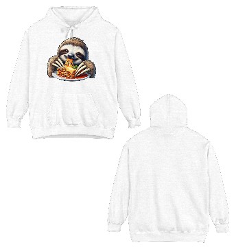 Discover Sloth Loves Lasagna: Cartoon Delight Double Sided Hoodies