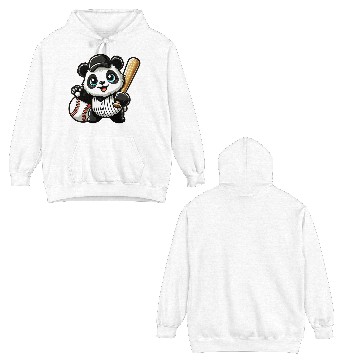 Discover Panda Baseball Player in Action Double Sided Hoodies