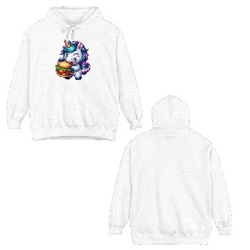 Discover Unicorn Hamburger Cheeseburger Double Sided Hoodies