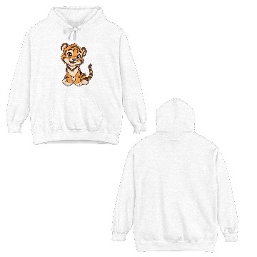 Discover Adorable Smiling Tiger Cub Double Sided Hoodies