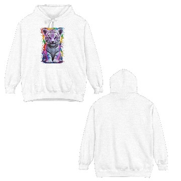 Discover colorful tiger cub Double Sided Hoodies
