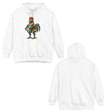 Discover Robot chicken rooster hen cyborg mechanical design Double Sided Hoodies