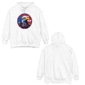 Discover Patriotic Eagle Emblem for Apparel Double Sided Hoodies