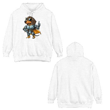 Discover Dachshund robot cyborg sci-fi dog mech design Double Sided Hoodies