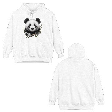 Discover Cute Panda with Flowers Double Sided Hoodies