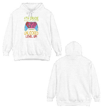 Discover 4th Grade Unlocked Level Up Video Gamer Double Sided Hoodies Back