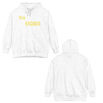 Discover No Excuses Gold Double Sided Hoodies