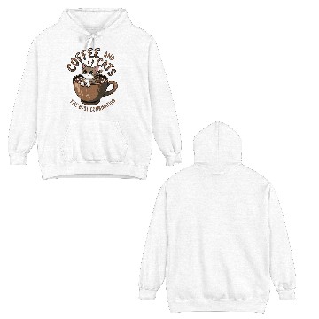 Discover coffee and cats Double Sided Hoodies