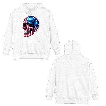 Discover American Flag Skull Double Sided Hoodies
