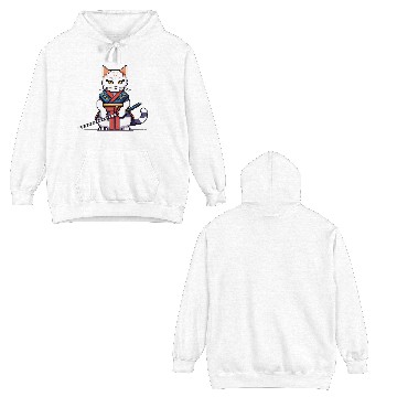Discover Pixel Samurai Cat Warrior Double Sided Hoodies