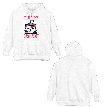 Discover childless cat lady Double Sided Hoodies