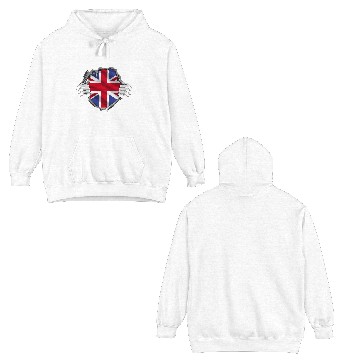 Discover Union Jack Ripped Style UK Pride Double Sided Hoodies