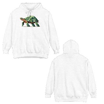 Discover stylized turtle in polygonal design Double Sided Hoodies