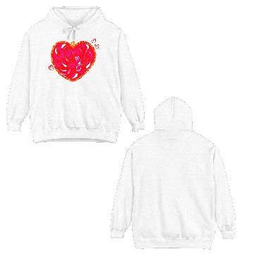 Discover Red Heart Double Sided Hoodies