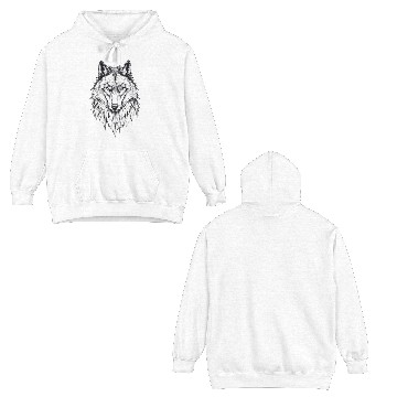 Discover Wolf Face: Majestic and Wild Double Sided Hoodies