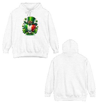 Discover Shamrock Heart Hat Love Double Sided Hoodies