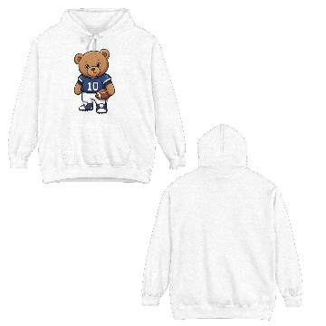 Discover Teddy bear football player Double Sided Hoodies