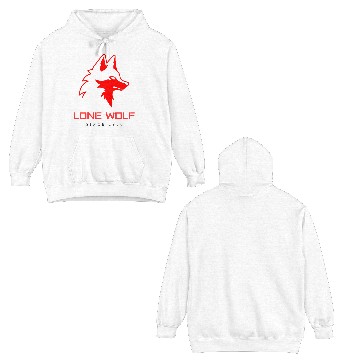 Discover lone wolf red logo Double Sided Hoodies