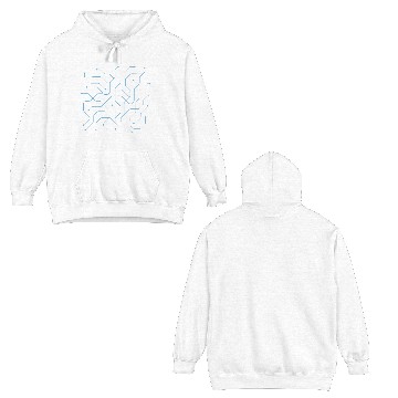 Discover Modern Abstract Electronic Line Art" Double Sided Hoodies