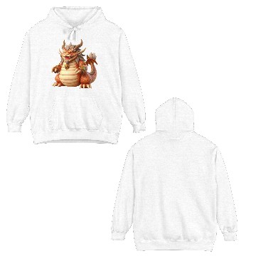 Discover Golden Majesty Dragon Double Sided Hoodies