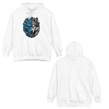 Discover Dragon Wolf Fusion - Epic Beast Split Face Art Double Sided Hoodies